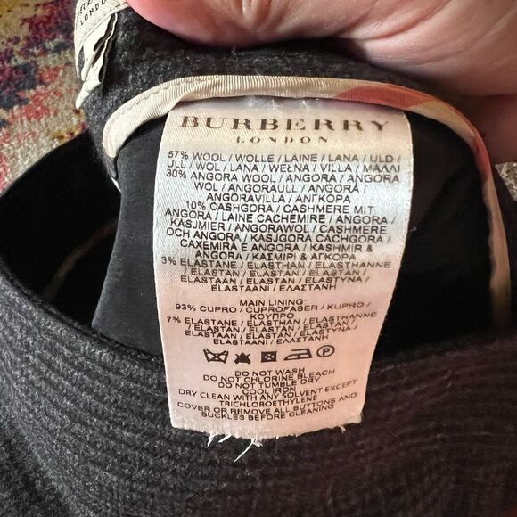 Burberry dark grey wool blend skirt 4 - Picture 2 of 11